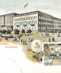 Victoria Hotel Germany Badehaus –Wiesbaden Antique Postcard