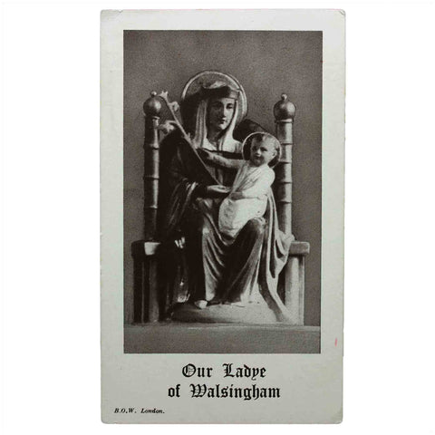 Vintage Prayer Card Religion Holy Our Lady of Walsingham Jesus Christ Church Pray Christian Catholic