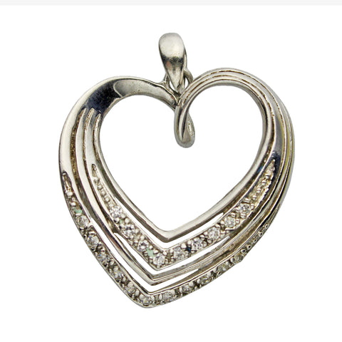 Vintage Sterling Silver Pendant Heart