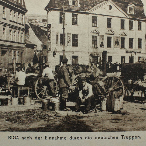 WW1 Era Latvia Riga German Soldiers Postcard Antique