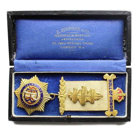 1941-45 ROYAL ANTIDILUVIAN ORDER OF BUFFALO'S Jewel Palma Non Sine Pulvere with original box