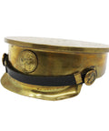 World War I Trench Art Officers Cap 1913 Crafted from an Artillery Shell Has Leather Band Belgium WW 1 and British Buttons