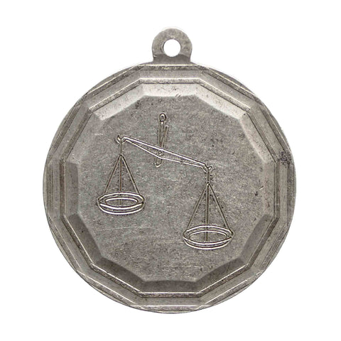 Zodiac Signs Libra Vintage Silver Pendant