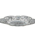 c1888 Antique Germany Silver Large Pierced Fruit Dish Flowers and Baskets Decorated