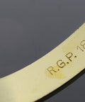 Vintage Bangle Engraved Gold Plated Bracelet Hinged Bangle Medium Size