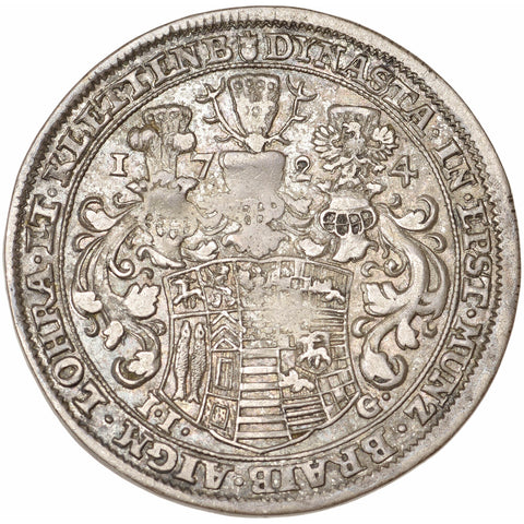 Rare 1724 1/4 Thaler Stolberg-Wernigerode Christian Ernst I Germany Coin Silver