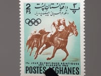 1962 2 Afghan pul Afghanistan Stamp Horse Racing, Hore Sport 4th Asian Games