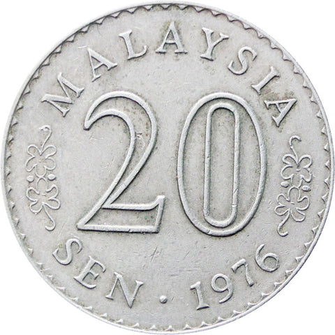 1976 20 Sen Malaysia Coin