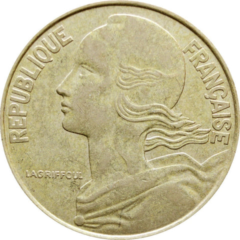 1988 20 Centimes France Coin Marianne Dolphin Mark