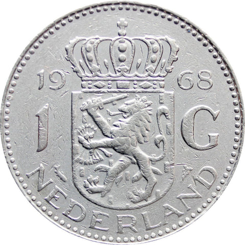 1968 One Gulden Netherlands Juliana Coin