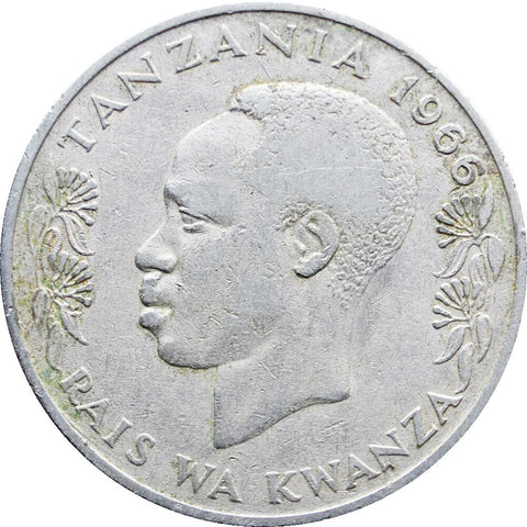 Coin 1966 Tanzania 1 Shilingi  President J. K. Nyerere Coins