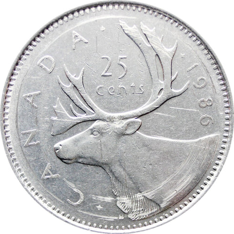 1986 25 Cents Canada Elizabeth II Coin