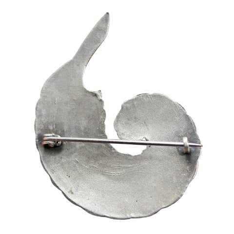 1980’s Vintage Solid Silver Brooch Feather