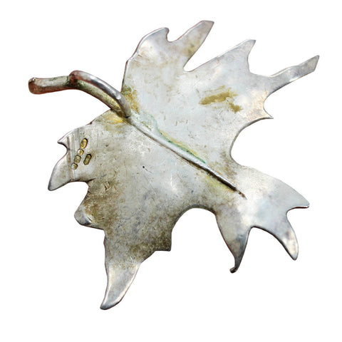 Maple Leaf Silver Pendant Vintage Canada