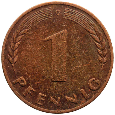 1950 One Pfennig Germany - Federal Republic Coin Karlsruhe Mint