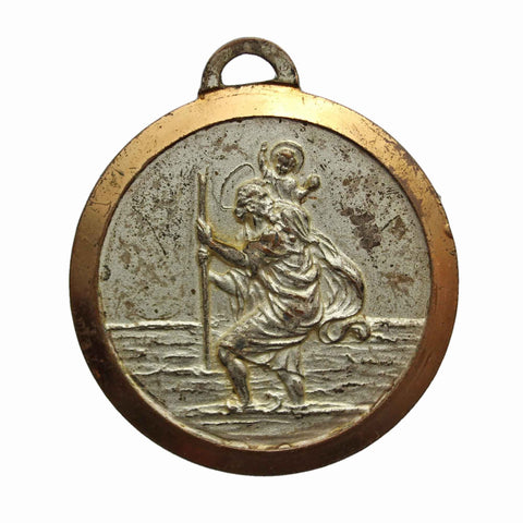 Pope John XXIII Vintage Medallion St Christopher Religion