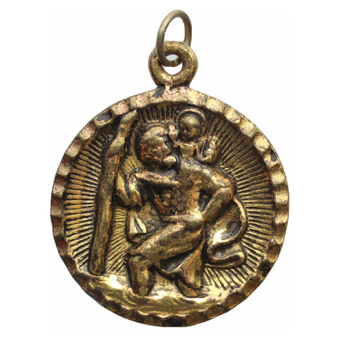 Vintage Pendant Medallion St Christopher Religion