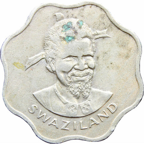 1974 10 Cents Swaziland King Sobhuza II Coin