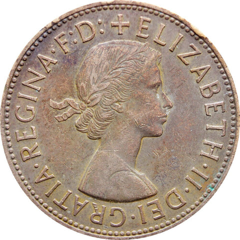 1966 One Penny Elizabeth II Coin 1st portrait