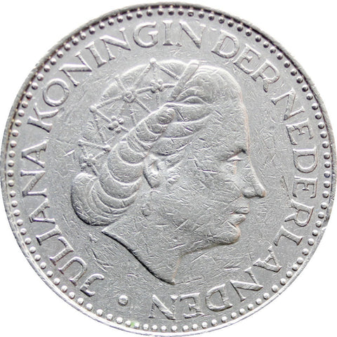 1968 One Gulden Netherlands Juliana Coin