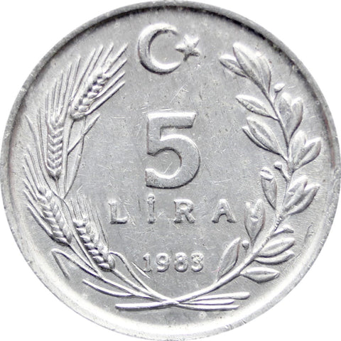 1983 5 Lira Turkey Coin