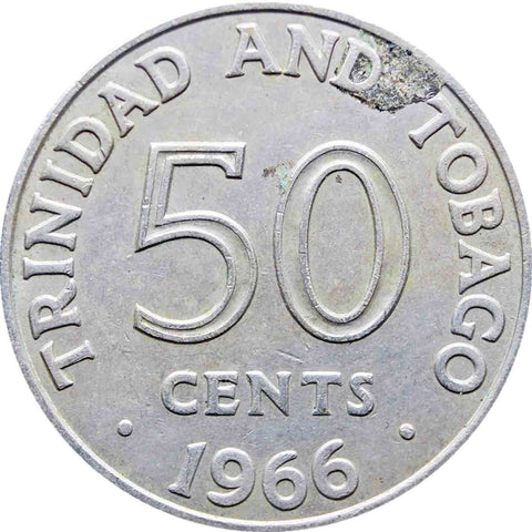 1966 50 Cents Trinidad and Tobago Coin Elizabeth II Coins