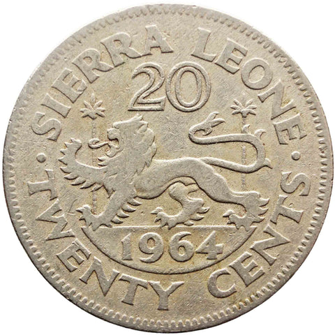 1964 Sierra Leone 20 Cents Coin Sir Milton Margai