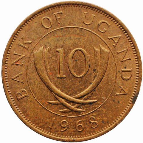 1968 10 Cents Uganda Coin
