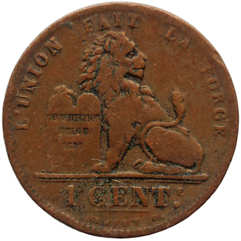 1902 1 Centime Belgium Léopold II Coin French text