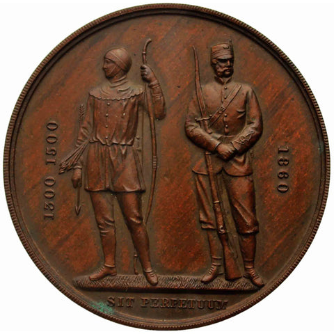 1860 Antique National Rifle Association Medal Bronze Large Awarded 1919