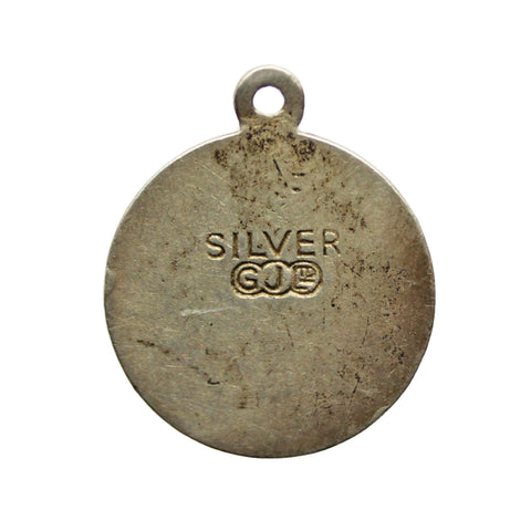 St Christopher Silver Religion Pendant Medallion Vintage