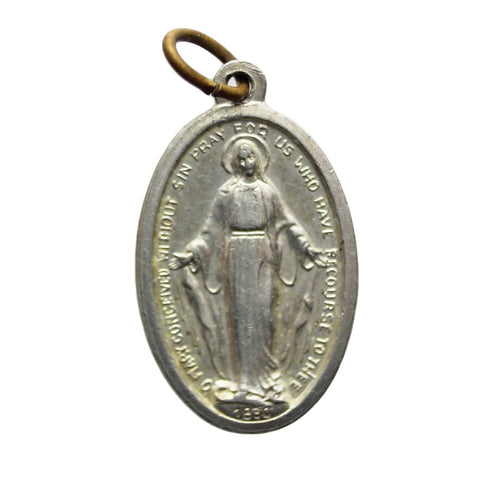Vintage Medal Miraculous Virgin Mary Religious Medallion of Our Lady of Graces