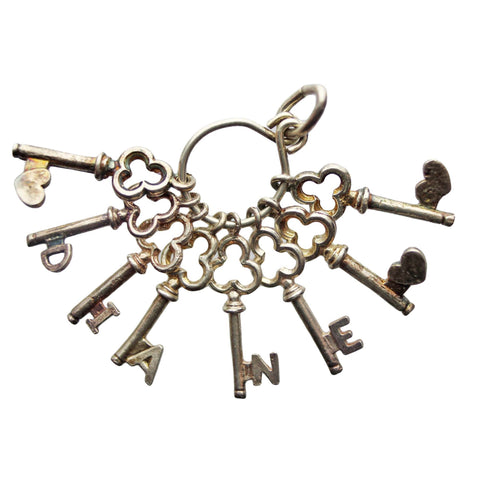 Vintage Keys Pendant Sterling Silver