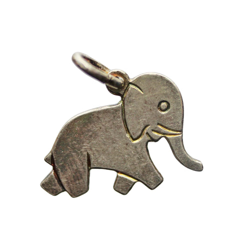 Vintage Elephant Pendant Sterling Silver