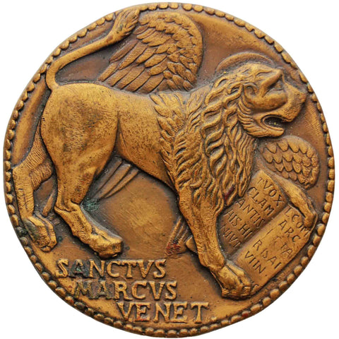 Vintage Medal 1961 Italy Venetian International congress of Hospitals Medallion Bronze
