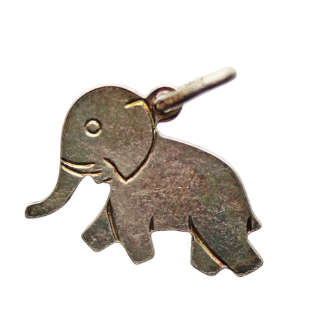 Vintage Elephant Pendant Sterling Silver