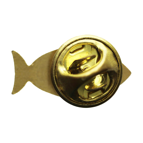 Pin Badge Fish Cross Christian Vintage
