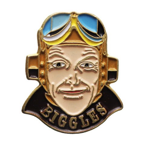 Vintage Pin Badge Biggles Pilot Metal Enamel Brooch