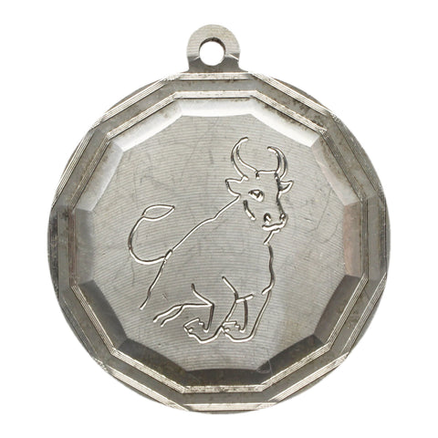 Vintage Silver Zodiac Signs Taurus Pendant