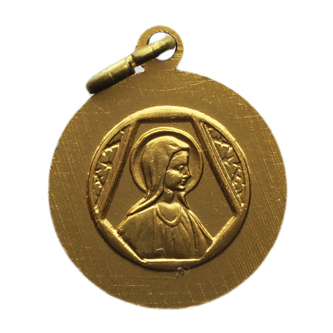 Religious Vintage Medallion Pendant Our Mary