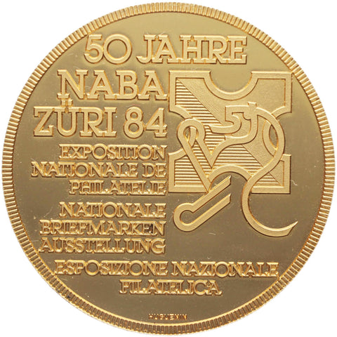 1984 Zurich Philately national exhibition Token Switzerland 50 Years Medal Medallion Vintage
