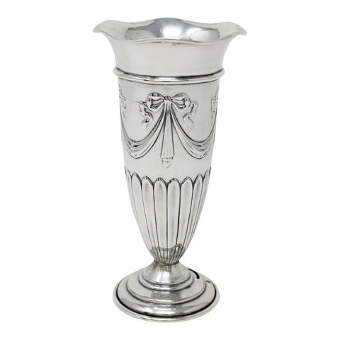 1907 Antique Edwardian Era Sterling Silver Vase Silversmiths William Hutton & Sons Ltd Sheffield Hallmarks
