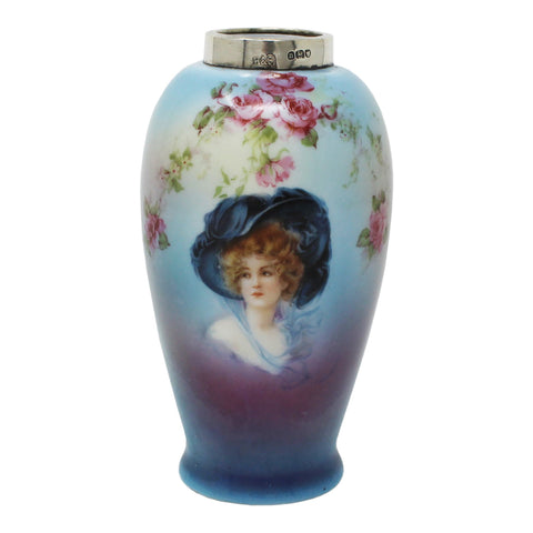 1908 Antique Vase Edwardian Era Maker Hart & Sons Sterling Silver Topped London Hallmarks