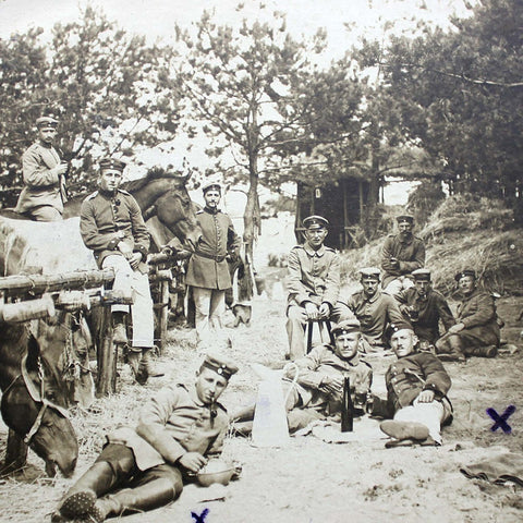 1915 World War I Germany Soldiers Military Fieldpost Life at the Front WW1 Postcard Army History