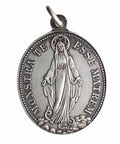 1907 Antique Silver Virgin Mary Congregation of the Children of Mary Medal Religion Pendant Birmingham Hallmarks