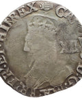 England 1636 – 1638 Shilling Charles I Coin Tun mintmark Silver Hammered House of Stuart Group D Type 3a