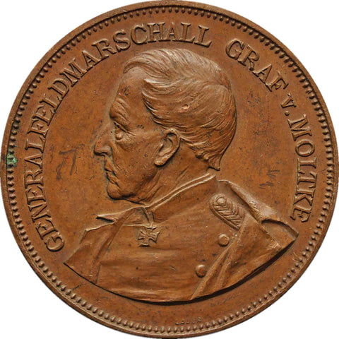 1895’s Antique Medal Germany Imperial General Feldmarschall Graf v. Möltke Medallion