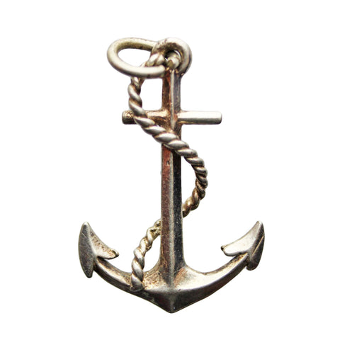 Vintage Anchor Pendant Sterling Silver