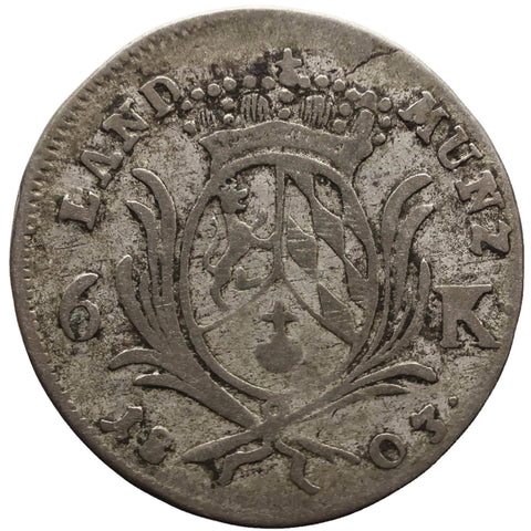 1803 6 Kreuzer Germany Electorate of Bavaria Coin Maximilian Josef IV