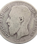 1867 Belgium Leopold II Silver One Franc French text